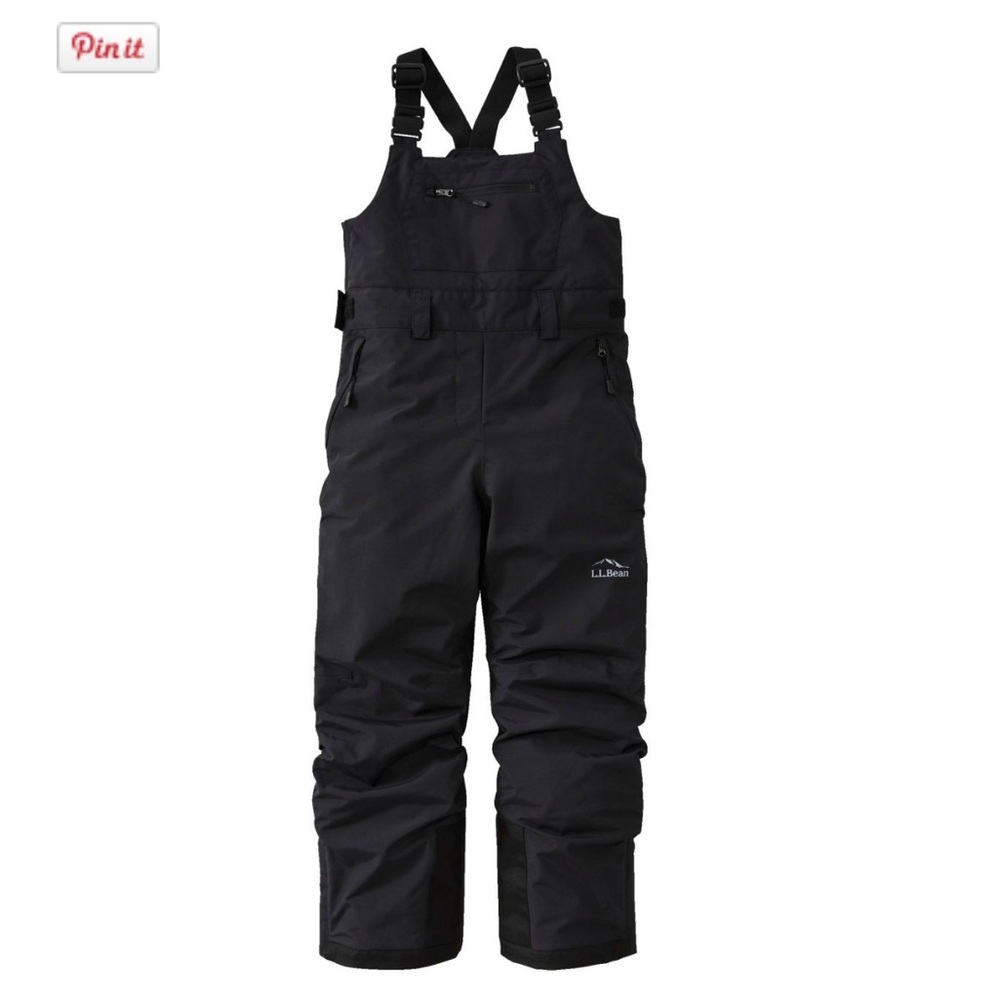 L.L. Bean Black Wildcat Insulated Snow Bibs Size 6/7